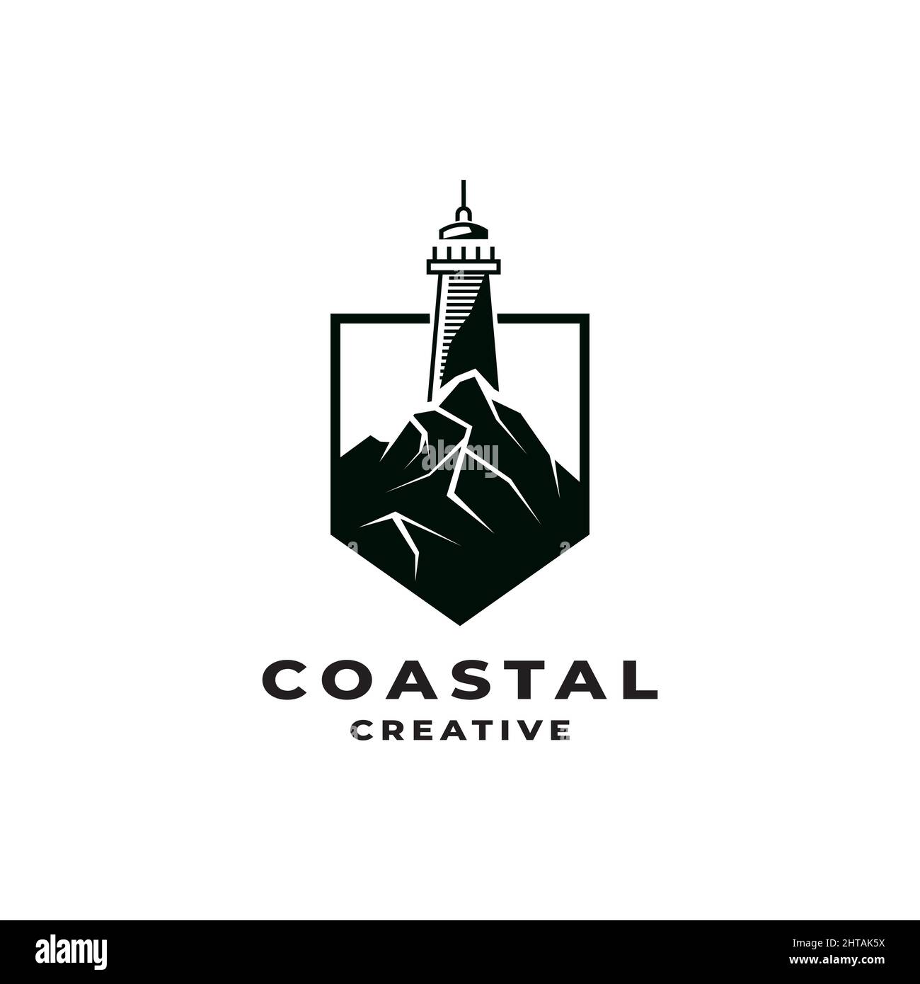 Modèle vectoriel d'illustration de logo Coastal. Inspiration phare Illustration de Vecteur