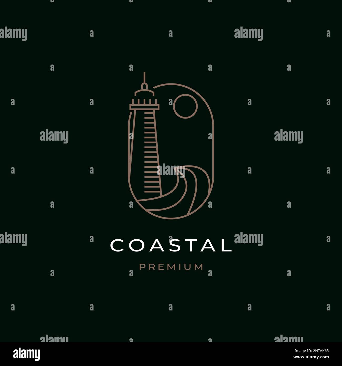 Modèle vectoriel d'illustration de logo Coastal. Inspiration phare Illustration de Vecteur