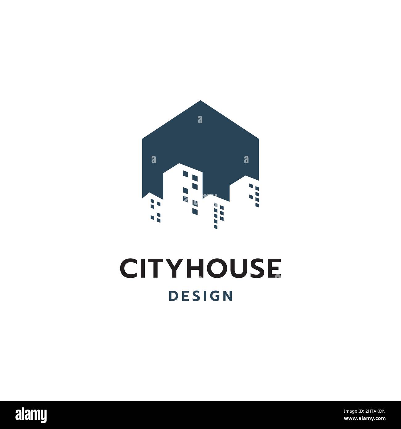 Modèle vectoriel d'inspiration avec logo « maison de ville » créatif Illustration de Vecteur
