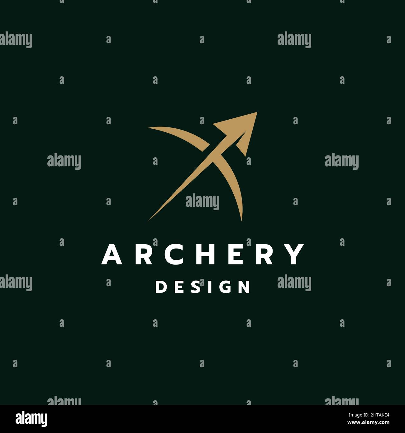 Modèle vectoriel d'inspiration avec logo Archer. Illustration de l'icône tir à l'arc Illustration de Vecteur