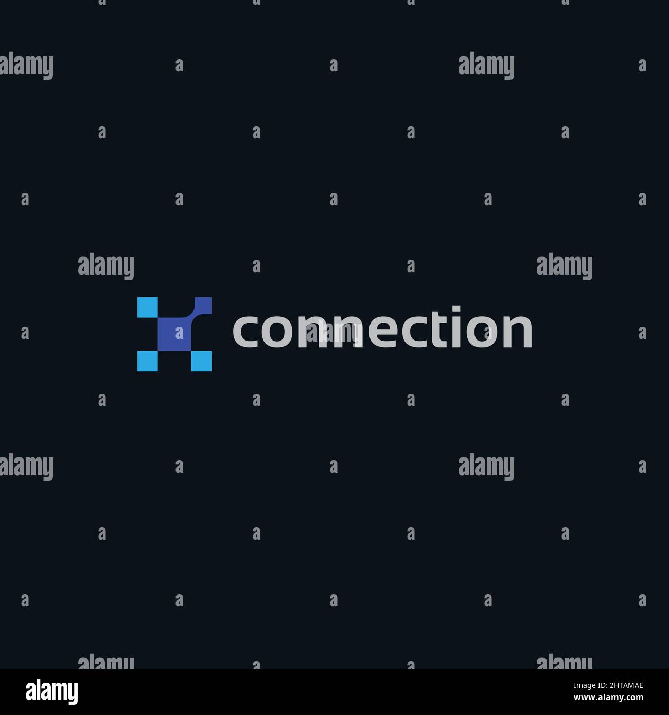 Modèle vectoriel de conception de logo de technologie de connexion Illustration de Vecteur