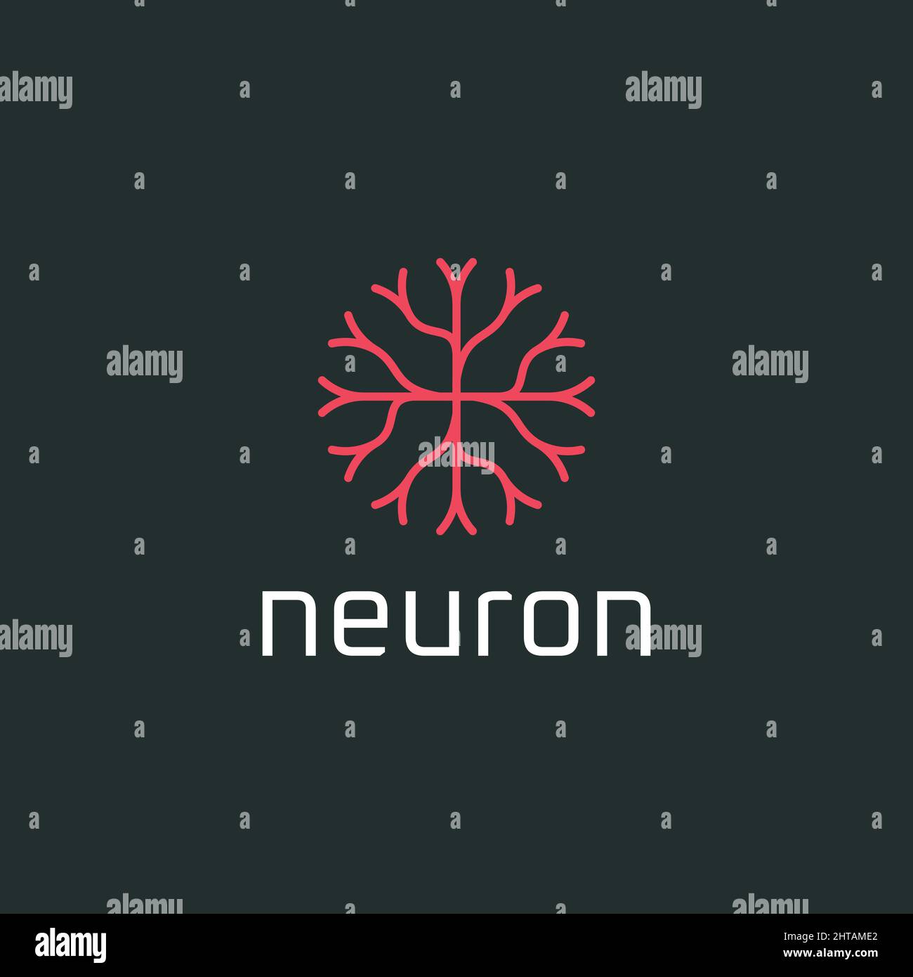 Modèle de vecteur d'inspiration de conception de logo neurone Illustration de Vecteur