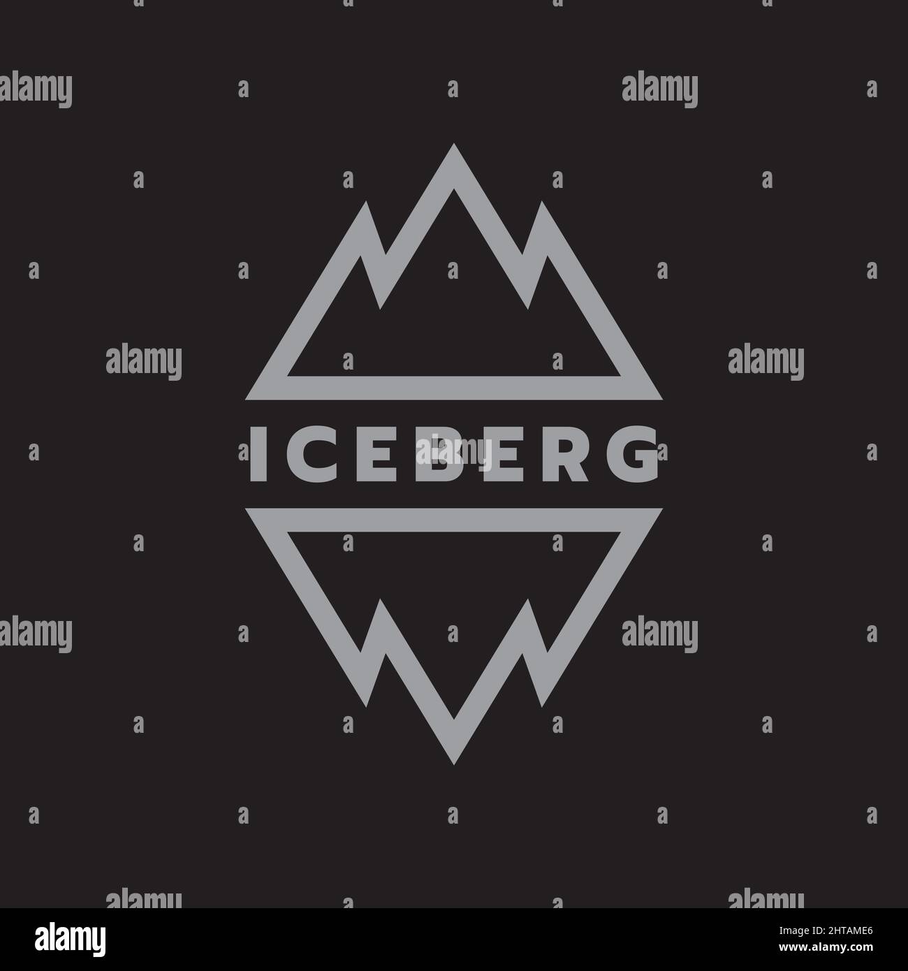 Modèle vectoriel d'illustration du logo Iceberg Mountain Illustration de Vecteur