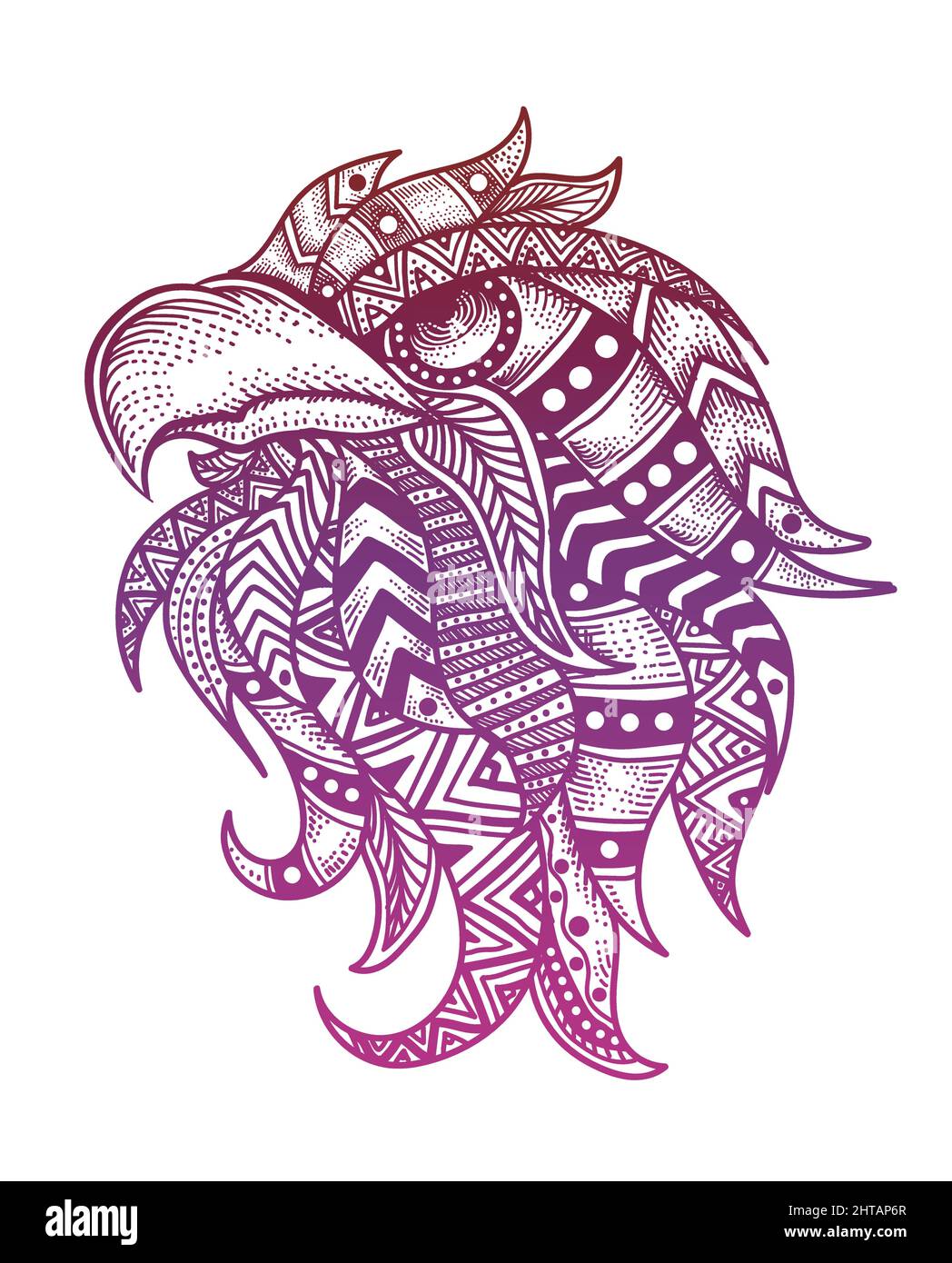 illustration tête aigle avec style mandala ornement Illustration de Vecteur