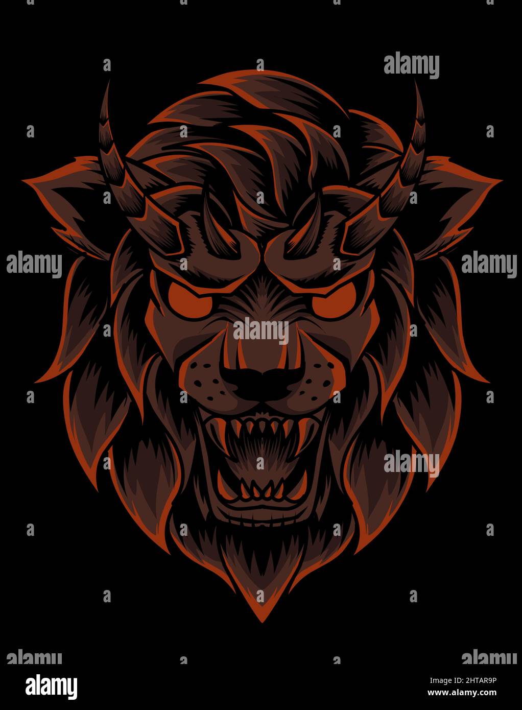 illustration vecteur démon lion head Illustration de Vecteur