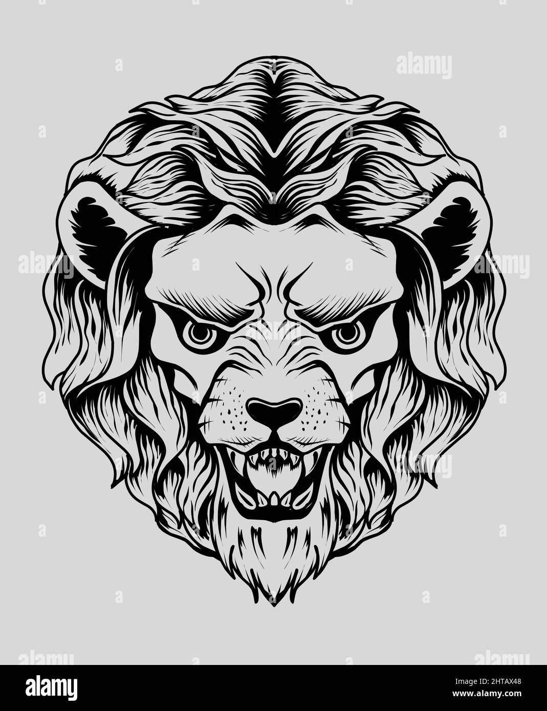 Illustration vecteur tête de lion bonne pour le T-shirt Illustration de Vecteur