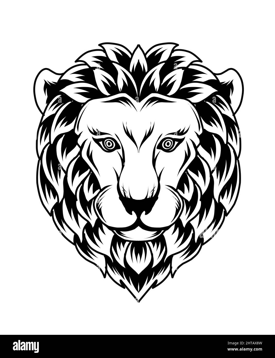 Illustration vecteur tête de lion bonne pour le T-shirt Illustration de Vecteur