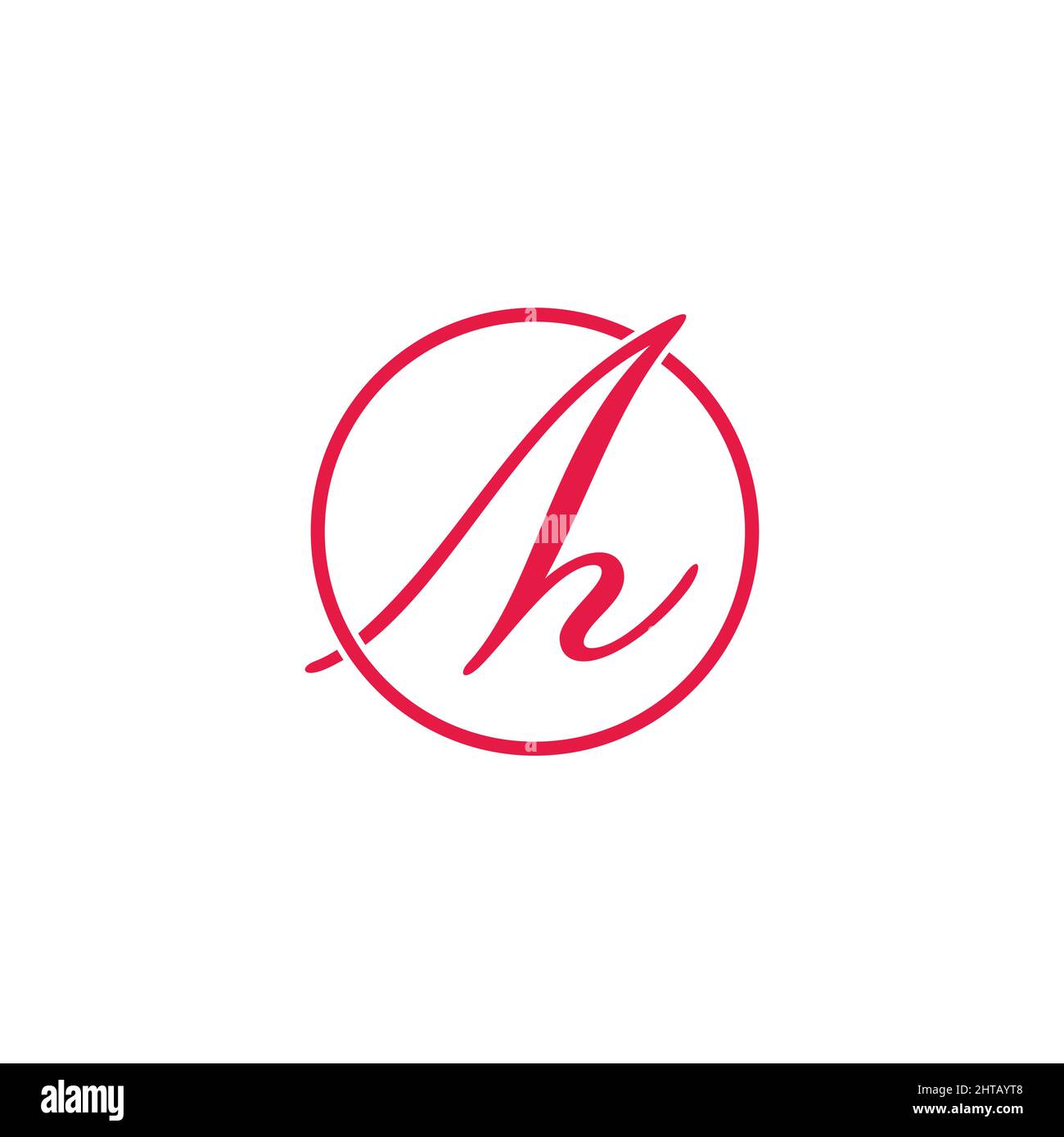 lettres h ah simple beauté femelle police cercle logo vecteur Illustration de Vecteur