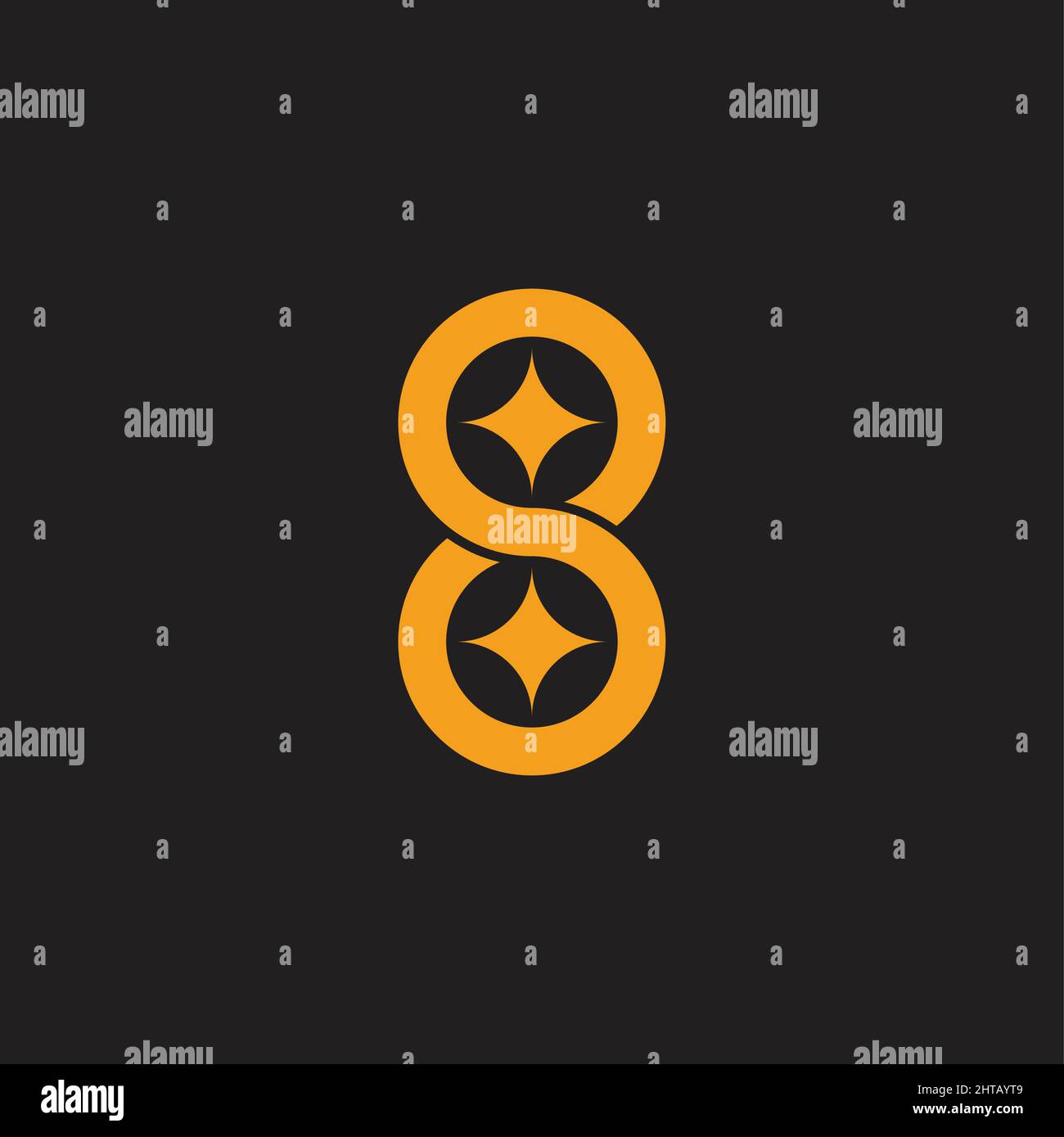 nombre huit étoiles à l'infini simple géométrique logo vecteur Illustration de Vecteur
