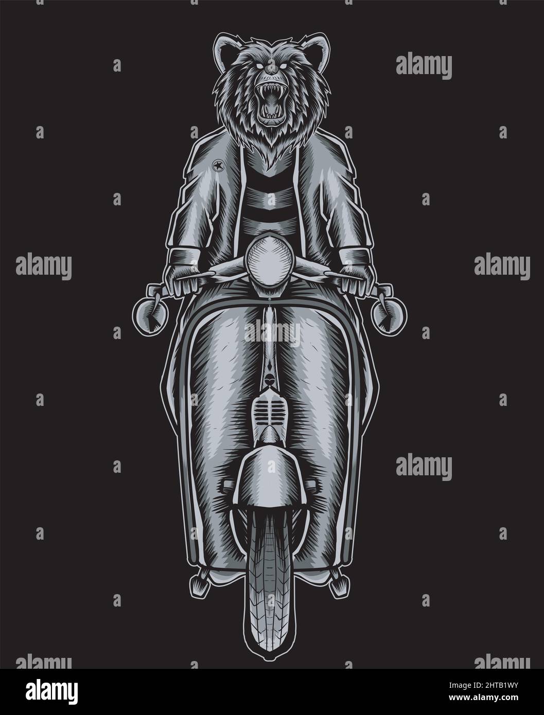 illustration vecteur de la moto de ridage d'ours Illustration de Vecteur