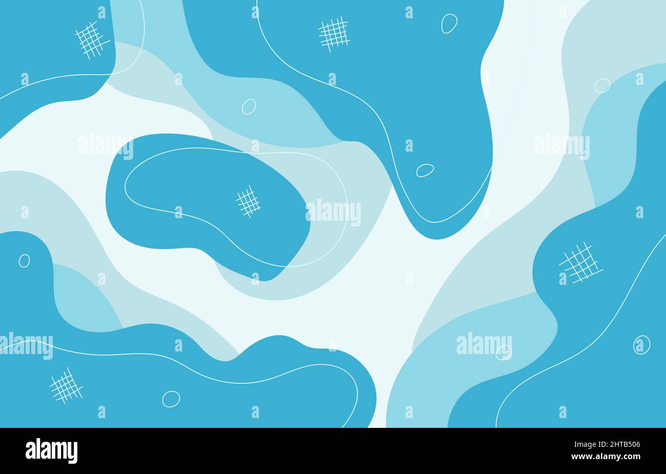 Motif de gribouillages bleus abstraits style artistique décoratif. Modèle minimal de fond bleu clair de mer. Vecteur d'illustration Illustration de Vecteur