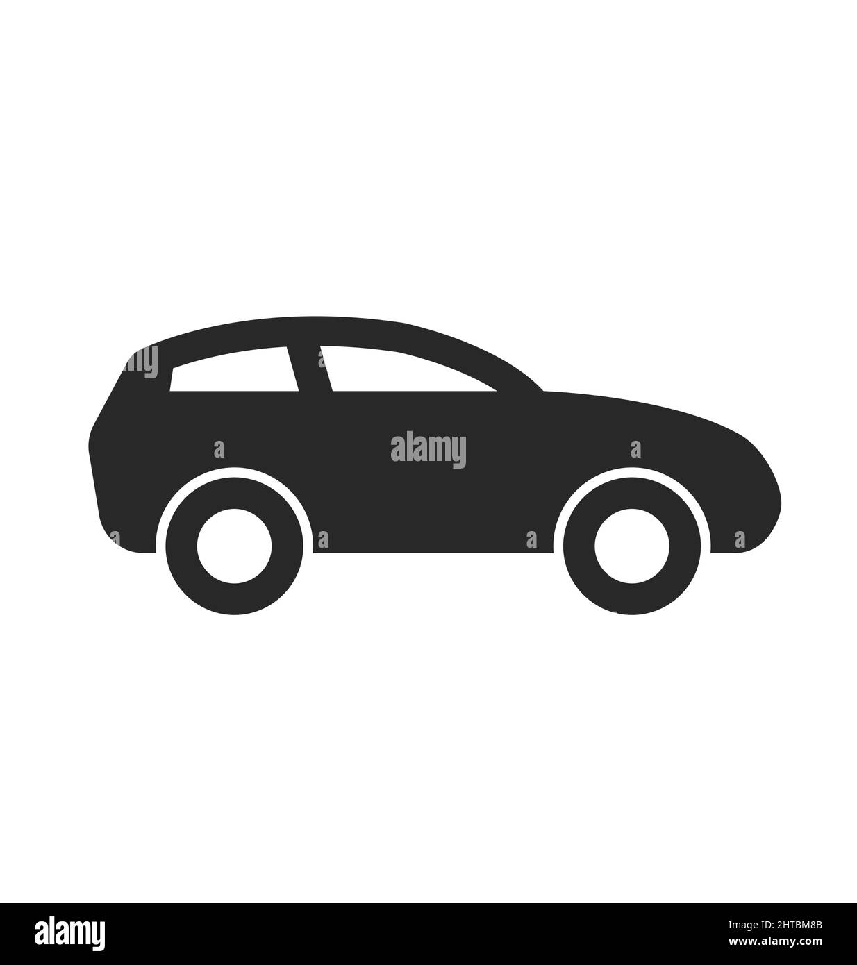 Voiture simple SUV wagon noir silhouette symbole de vue latérale vecteur isolé sur fond blanc Illustration de Vecteur