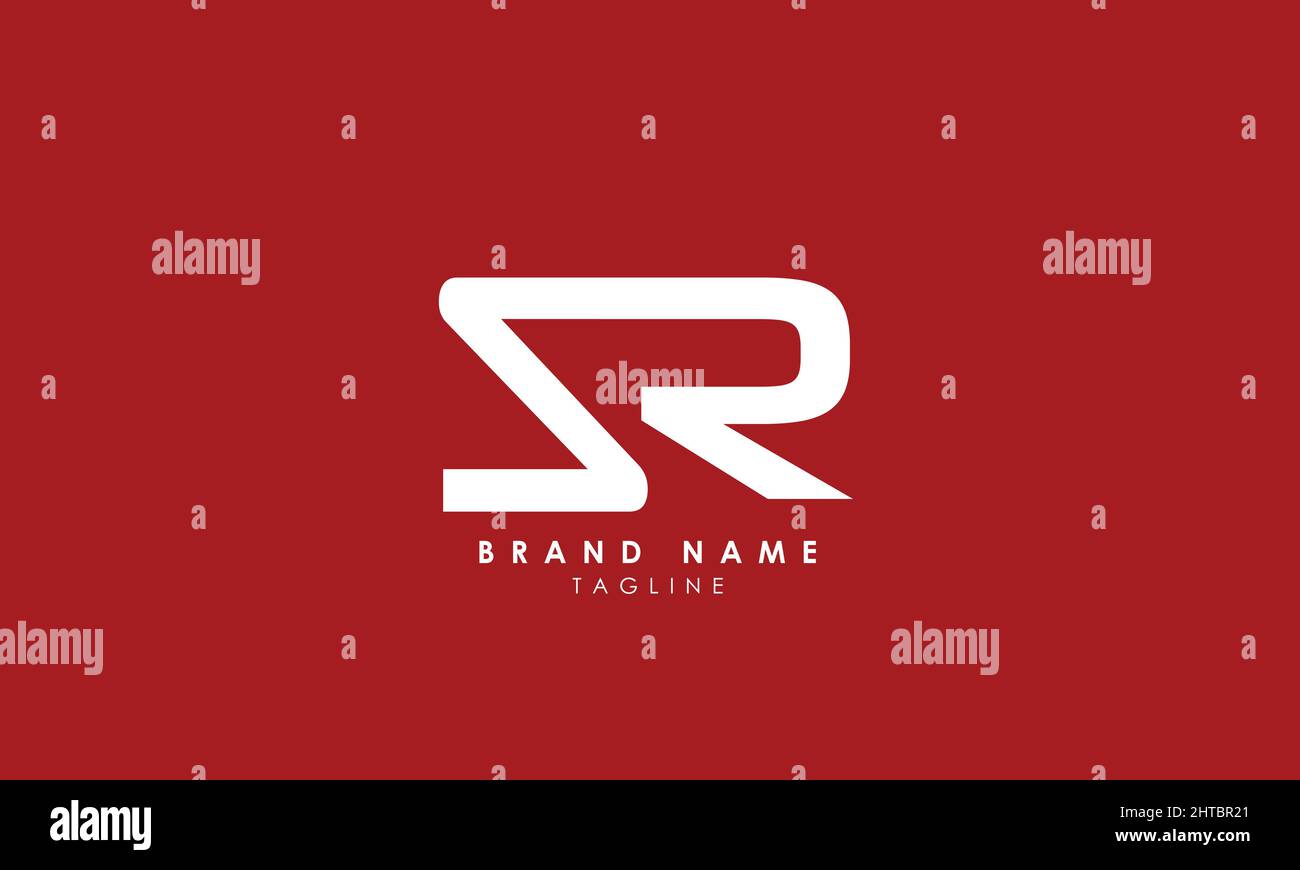 Lettres de l'alphabet initiales Monogram logo SR, RS, S et R. Illustration de Vecteur