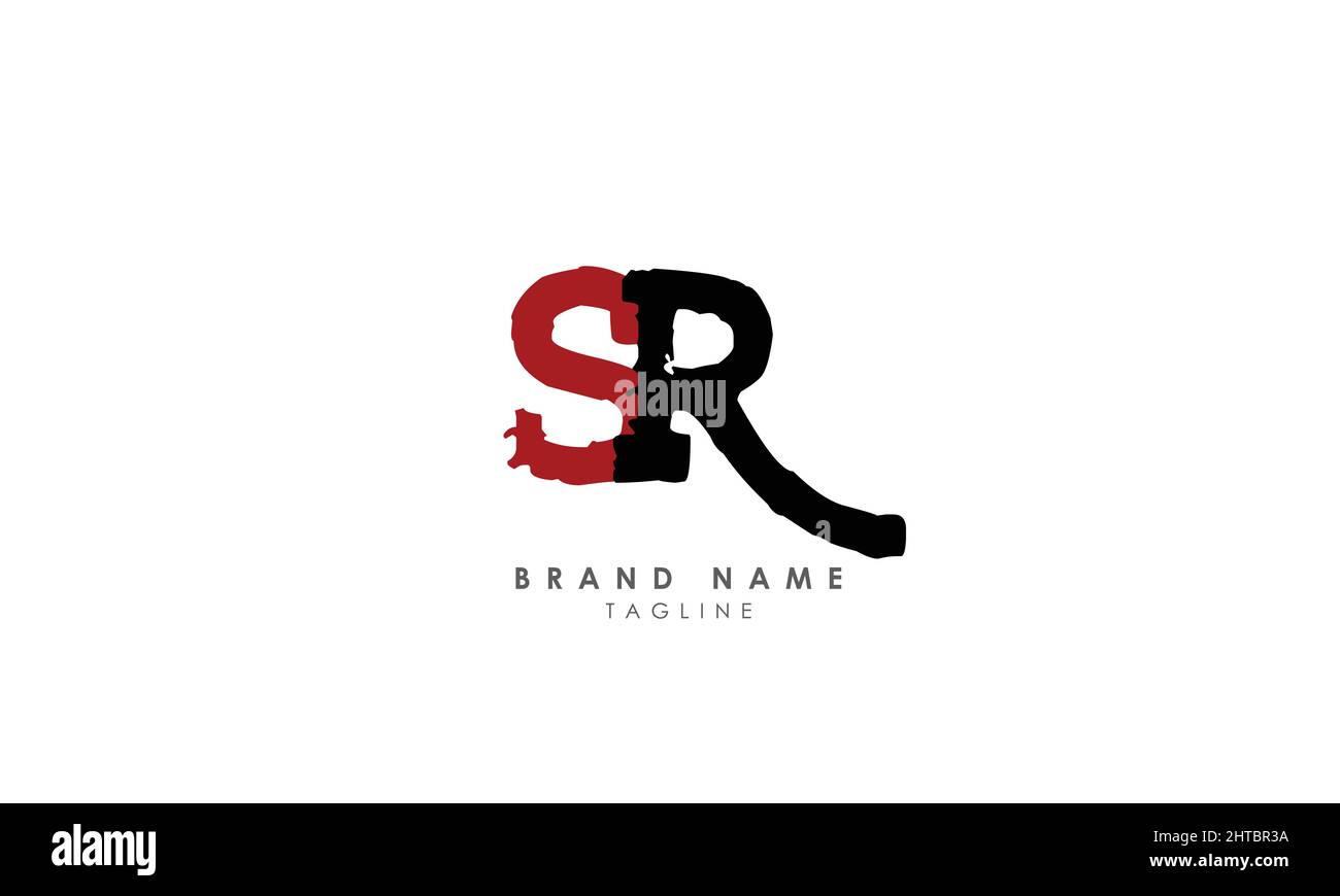 Lettres de l'alphabet initiales Monogram logo SR, RS, S et R. Illustration de Vecteur