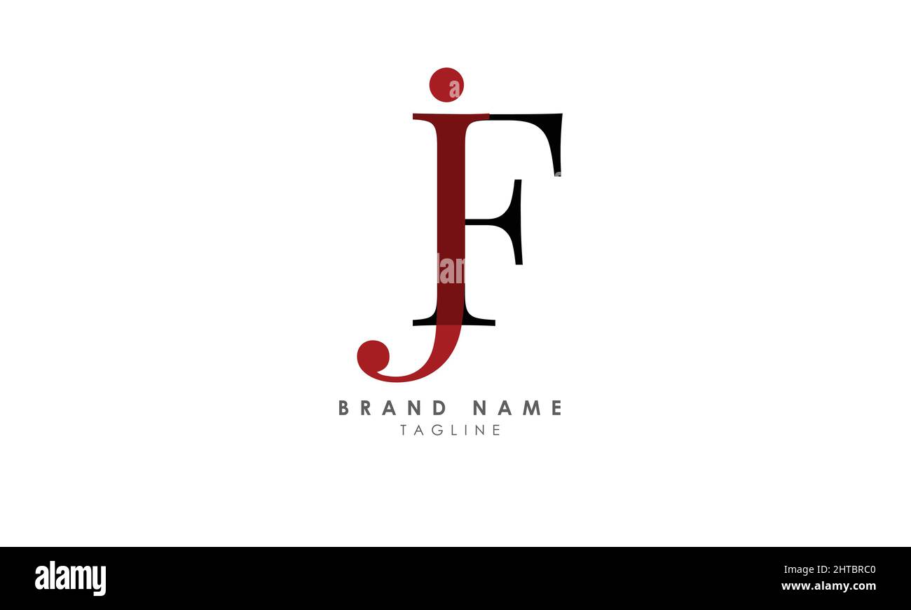Lettres de l'alphabet initiales Monogram logo JF, FJ, J et F Illustration de Vecteur