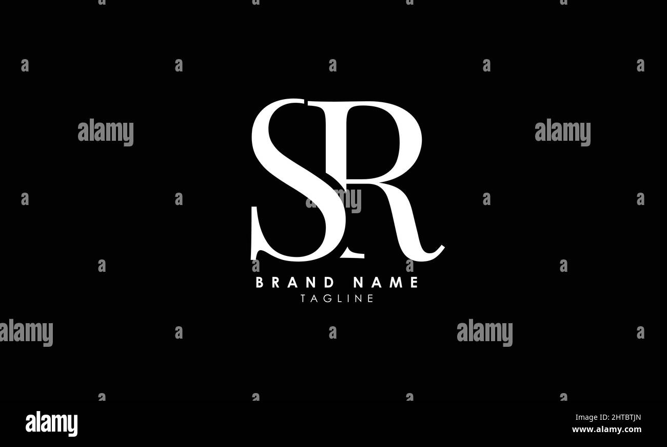 Lettres de l'alphabet initiales Monogram logo SR, RS, S et R. Illustration de Vecteur