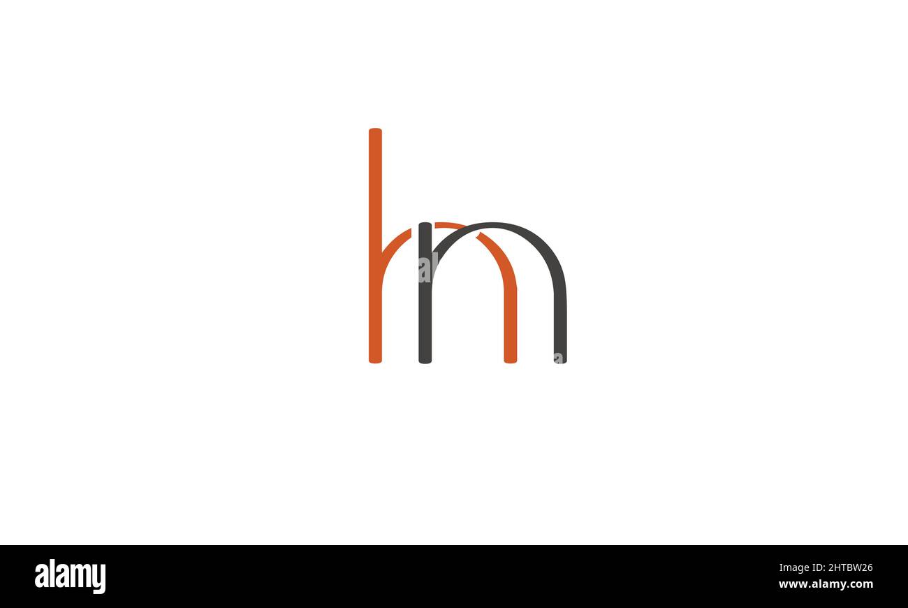 Lettres de l'alphabet initiales Monogram logo HN, NH, H et N Illustration de Vecteur