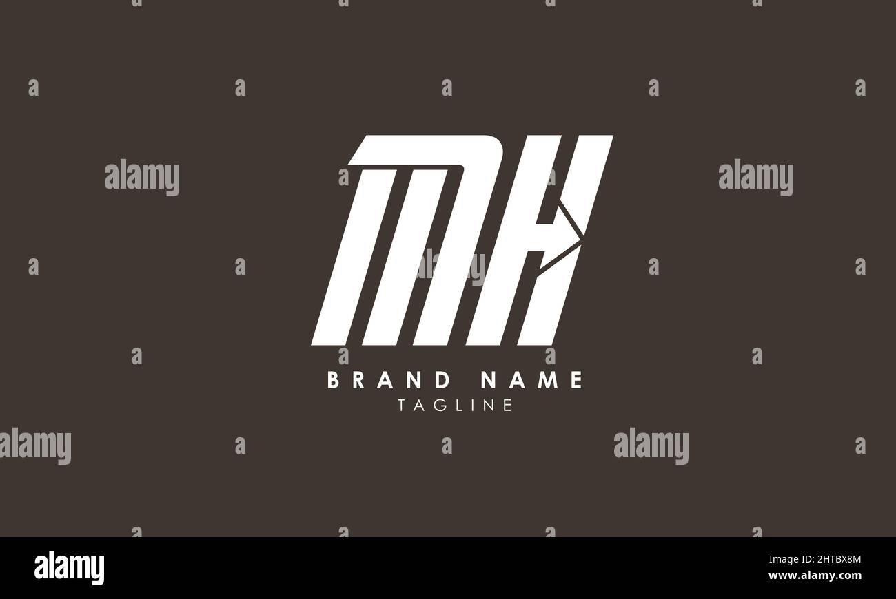 Lettres de l'alphabet initiales Monogram logo MH, HM, M et H Illustration de Vecteur
