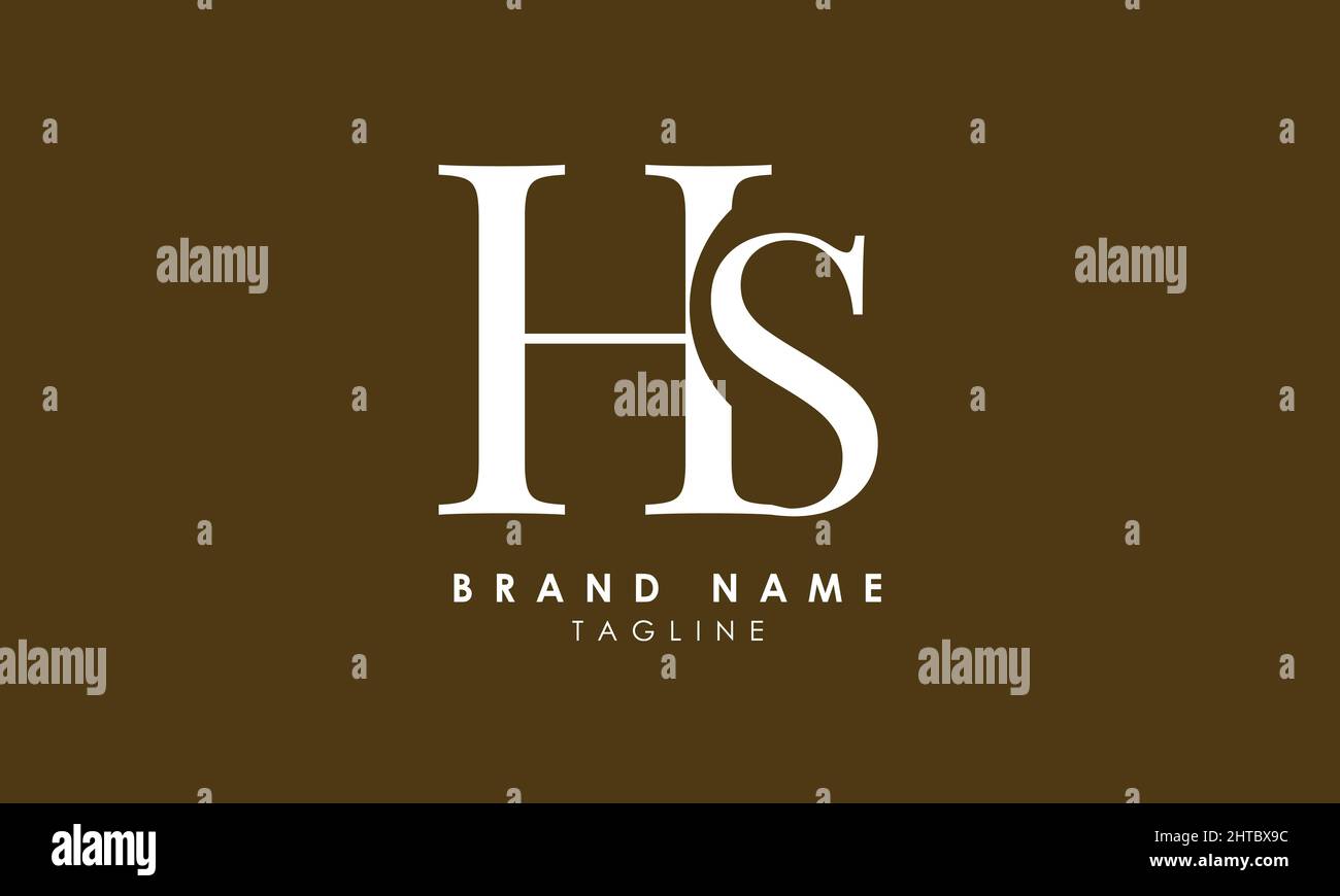 Lettres de l'alphabet initiales Monogram logo HS, SH, H et S. Illustration de Vecteur