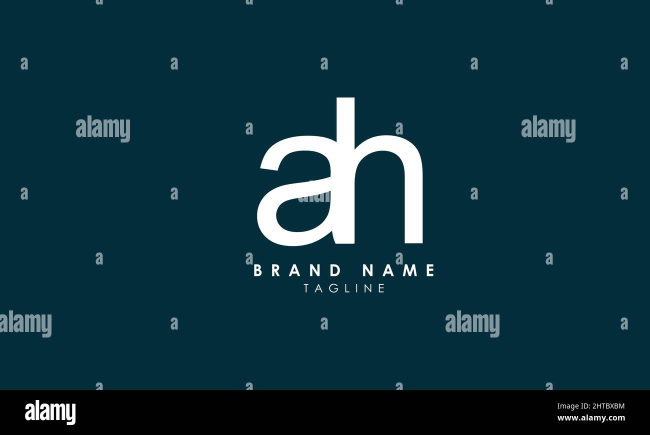 Lettres de l'alphabet initiales Monogram logo AH, HA, A et H Illustration de Vecteur