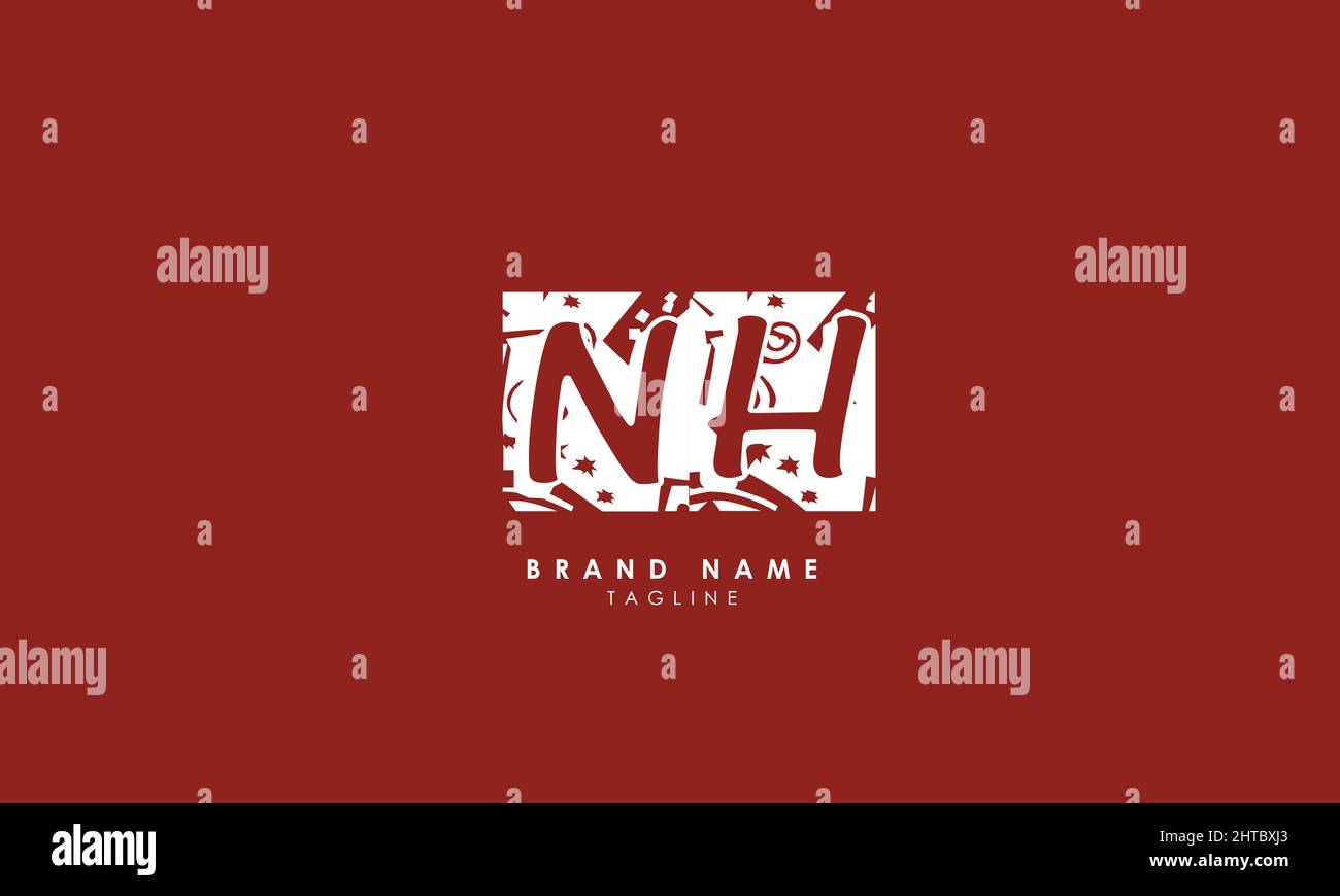 Lettres de l'alphabet initiales Monogram logo NH, HN, N et H Illustration de Vecteur