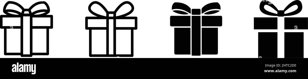 Icône de boîte cadeau, élément de design lié aux cadeaux de Noël ou d'anniversaire Illustration de Vecteur