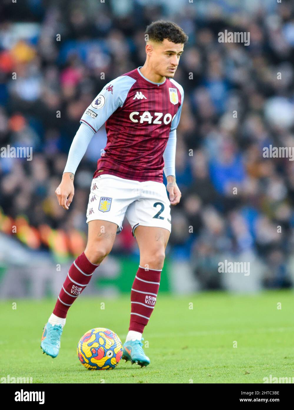 Philippe Coutinho d'Aston Villa sur le ballon lors du match de Premier League entre Brighton et Hove Albion et Aston Villa au stade American Express, Brighton, Royaume-Uni - 26th février 2022. Photo Simon Dack/Telephoto Images. - Usage éditorial seulement. Pas de merchandising. Pour les images de football, les restrictions FA et Premier League s'appliquent inc. Aucune utilisation Internet/mobile sans licence FAPL - pour plus de détails, contactez football Dataco Banque D'Images Philippe Coutinho d'Aston Villa sur le ballon lors du match de Premier League entre Brighton et Hove Albion et Aston Villa au stade American Express, Brighton, Royaume-Uni - 26th février 2022. Photo Simon Dack/Telephoto Images. - Usage éditorial seulement. Pas de merchandising. Pour les images de football, les restrictions FA et Premier League s'appliquent inc. Aucune utilisation Internet/mobile sans licence FAPL - pour plus de détails, contactez football Dataco Banque D'Images