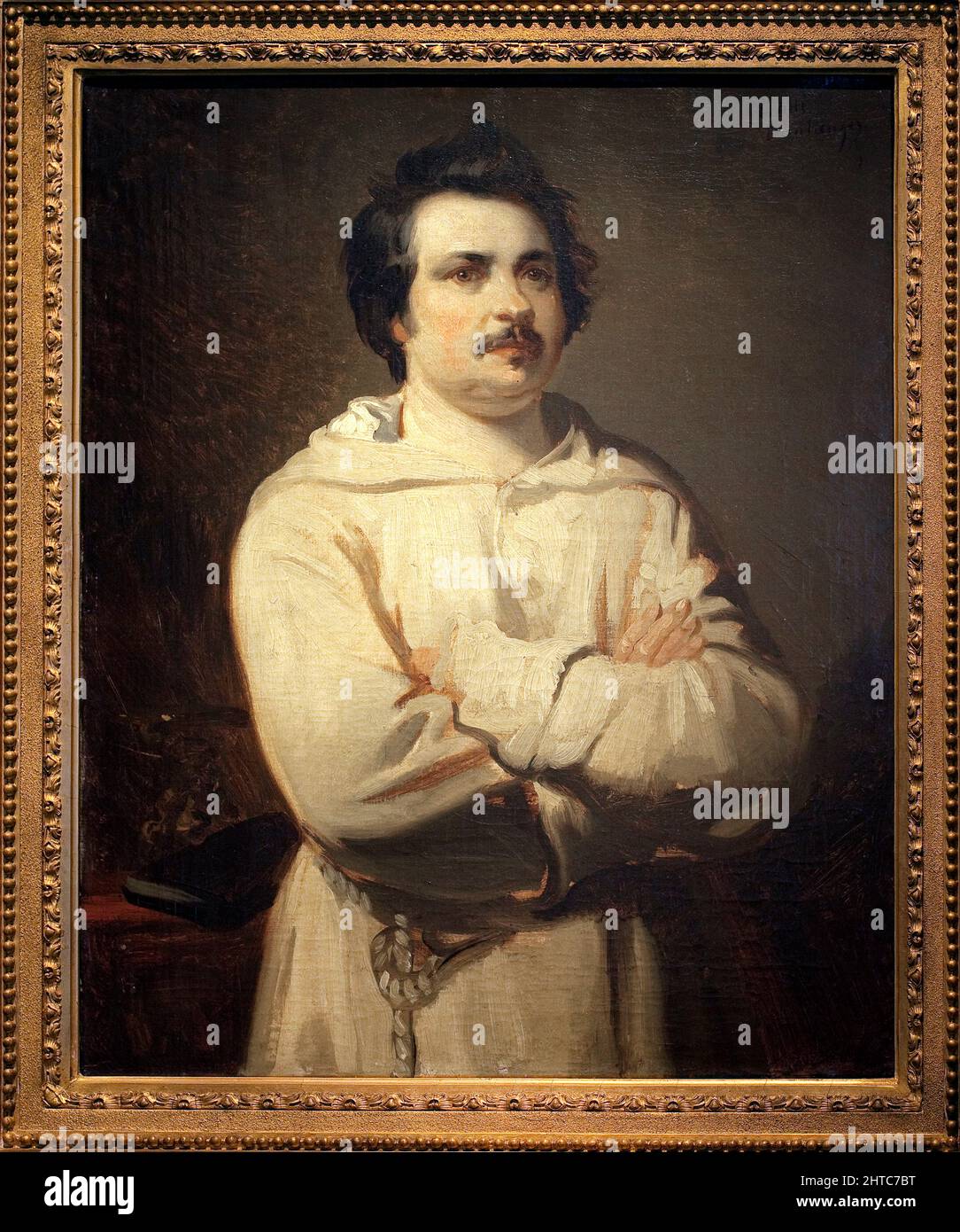 Portrait de Balzac (Honoré de Balzac, 1799-1850). Peinture de Louis Boulanger (1806-1867), aile sur toile, vers 1836, art francais, romantisme. Musée des Beaux-Arts de Tours. Banque D'Images