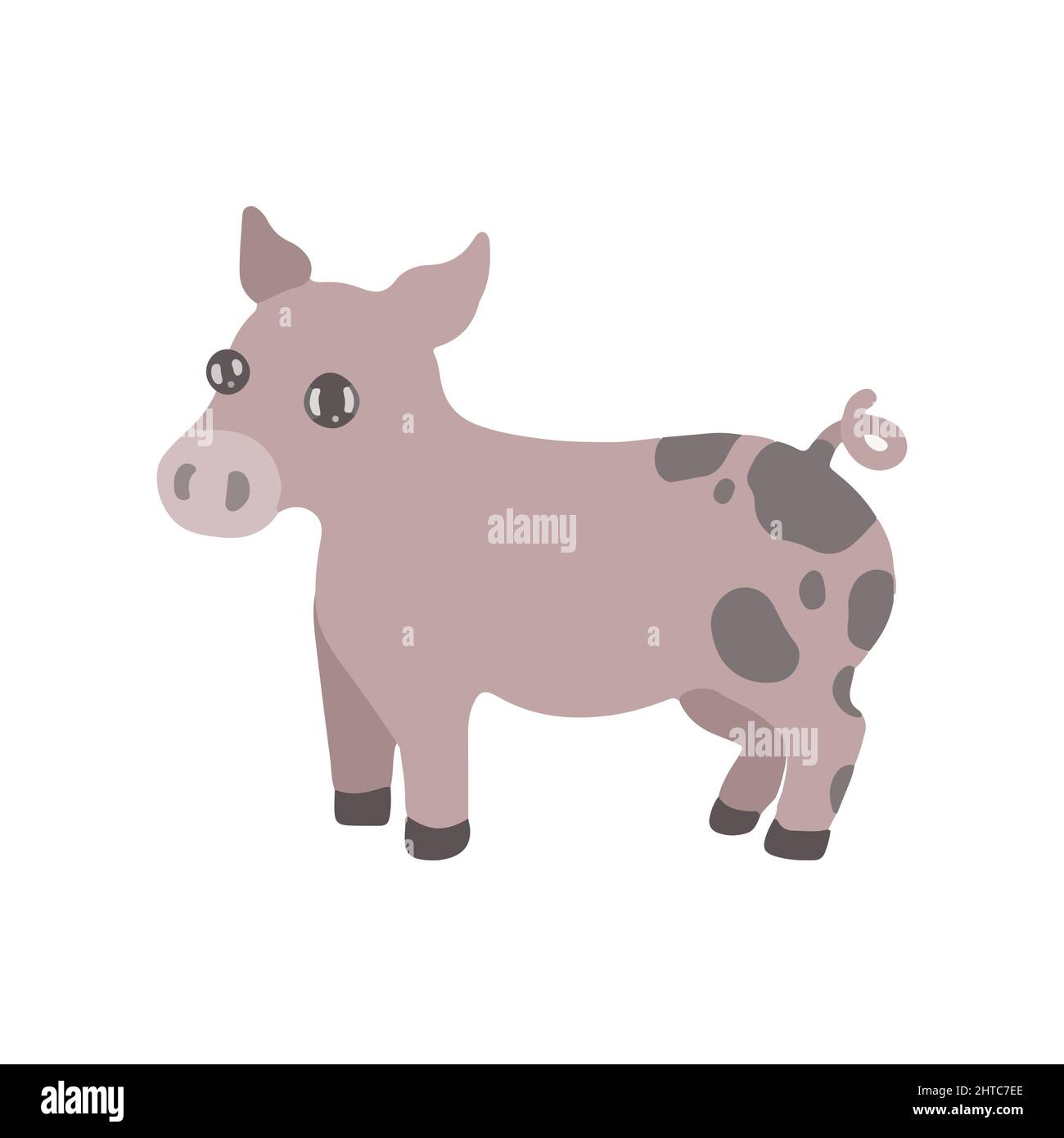 Animaux de la ferme de porc de dessin animé Illustration de Vecteur
