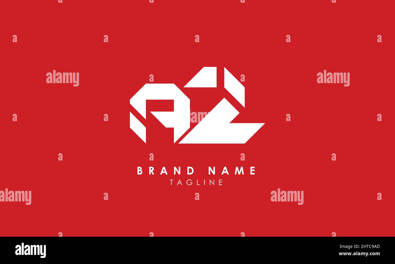 Lettres de l'alphabet initiales Monogram logo AZ, ZA, A et Z. Illustration de Vecteur