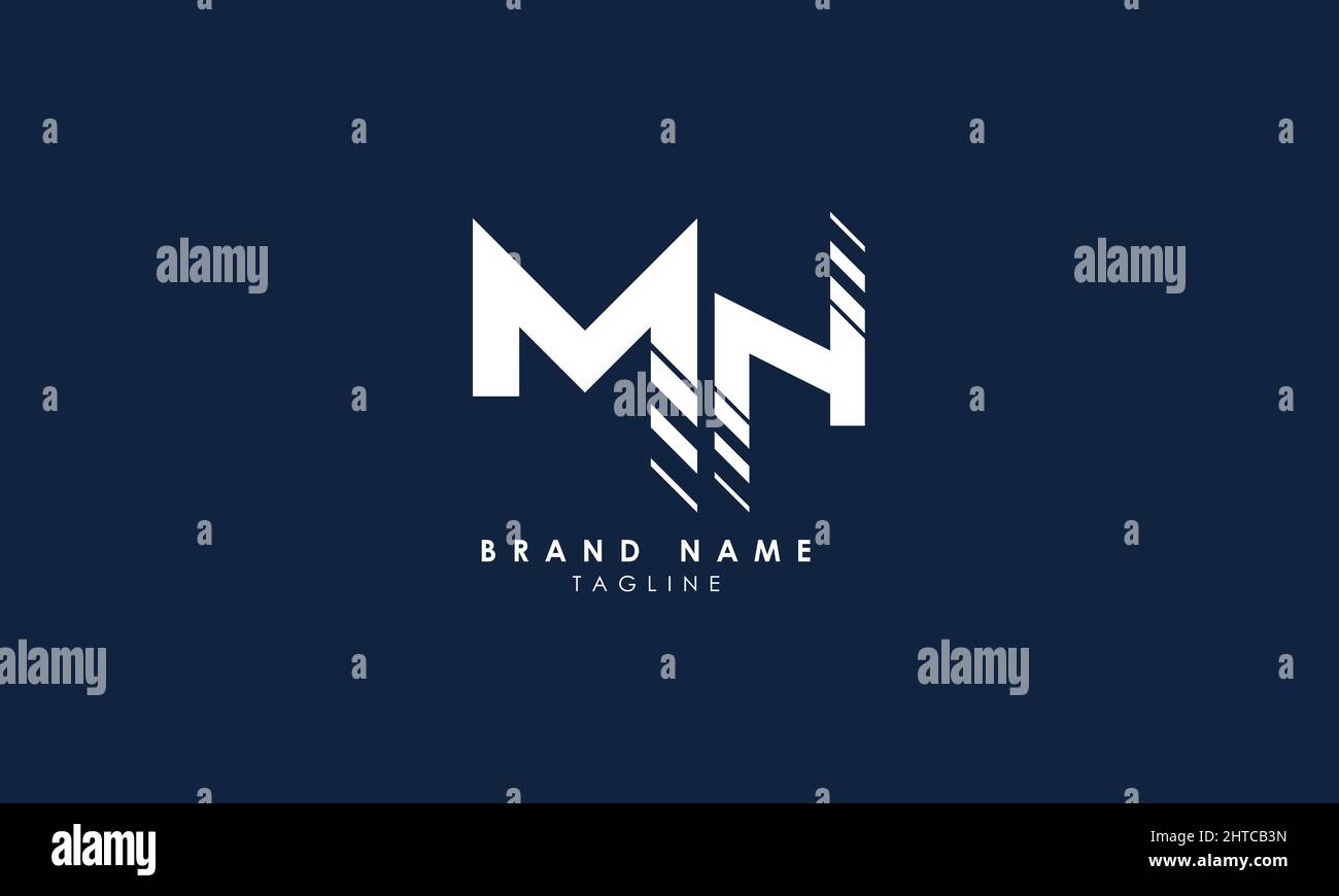Lettres de l'alphabet initiales Monogram logo MN, NM, M et N Illustration de Vecteur