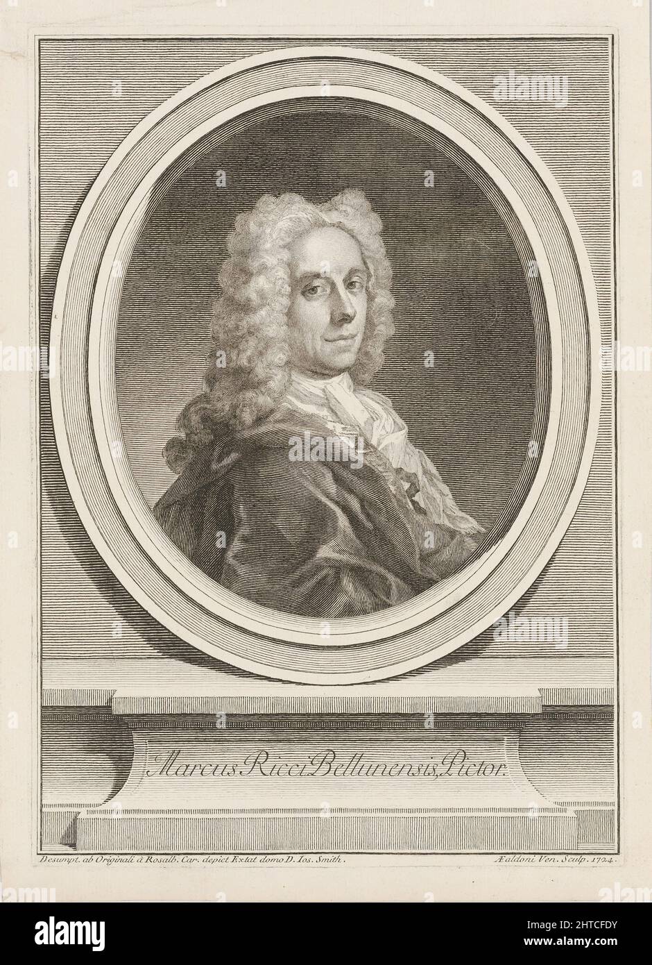 Portrait du peintre Marco Ricci (1676-1730), 1724. Collection privée. Banque D'Images
