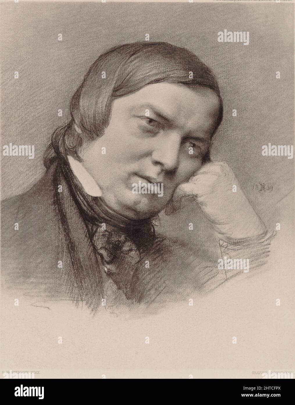 Portrait du compositeur Robert Schumann (1810-1856), 1859. Collection privée. Banque D'Images