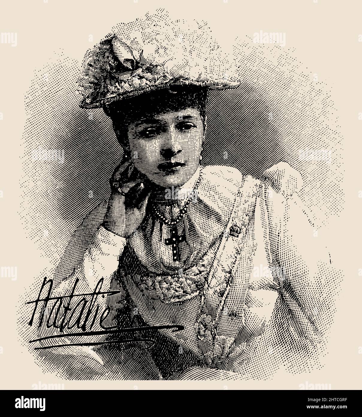 Portrait du pianiste et compositeur Natalia Janotha (1856-1932), 1876. Collection privée. Banque D'Images