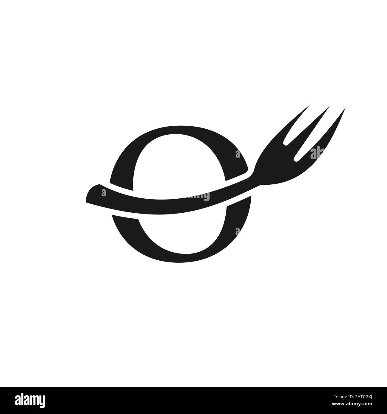 Modèle de logo de restaurant sur la lettre O. lettre O logo de restaurant Design Illustration de Vecteur