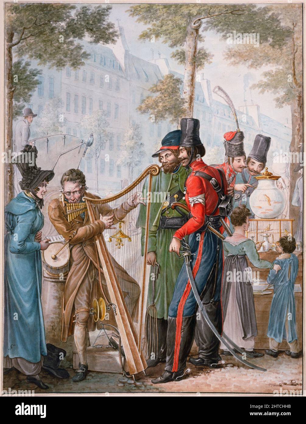 Occupation russe &#xe0; Paris (les cosaques russes à Paris, 1814), 1814-1817. Trouvé dans la Collection du Mus&#xe9;e Carnavalet, Paris. Banque D'Images