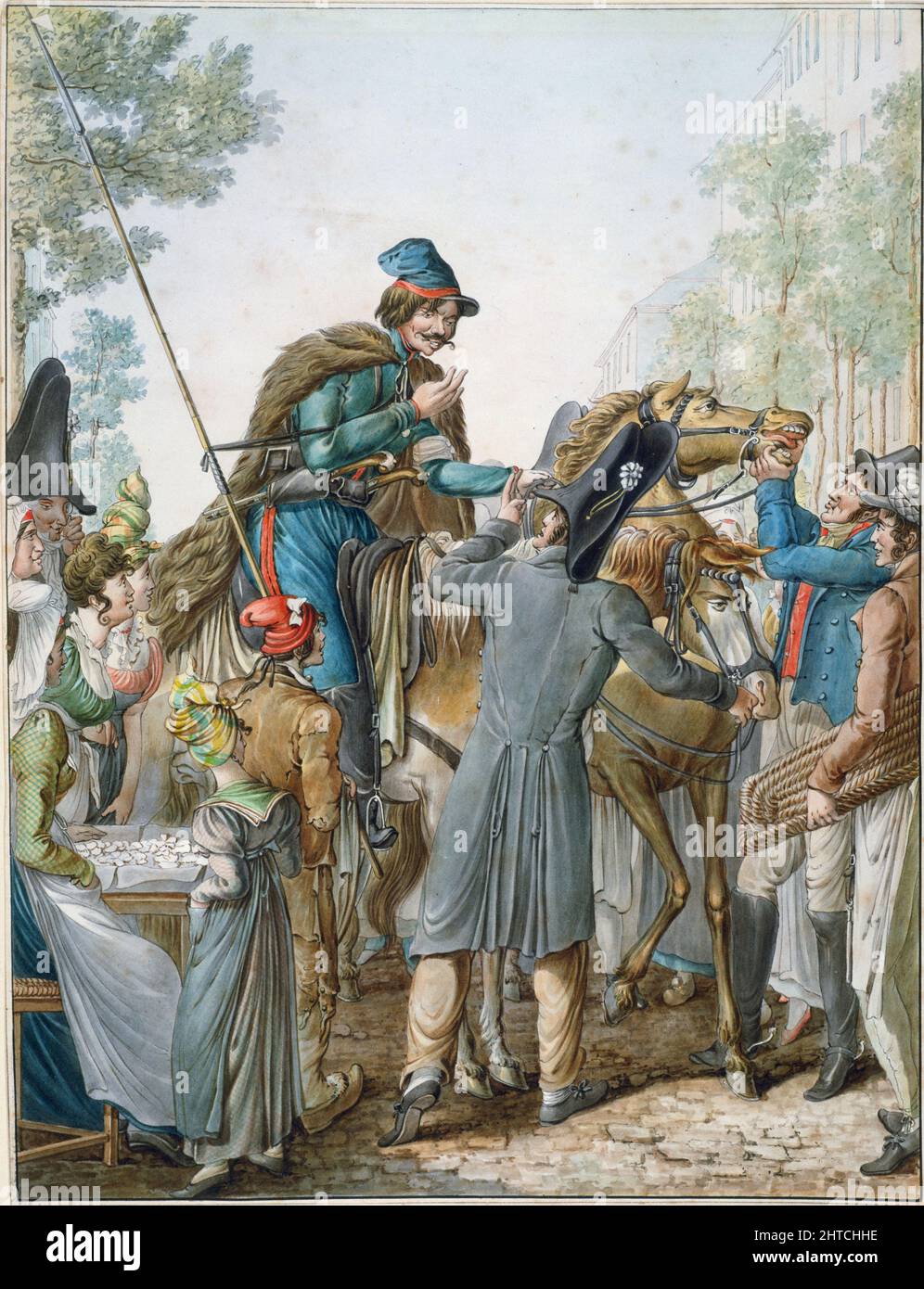 Occupation russe &#xe0; Paris (les cosaques russes à Paris, 1814), 1814-1817. Trouvé dans la Collection du Mus&#xe9;e Carnavalet, Paris. Banque D'Images