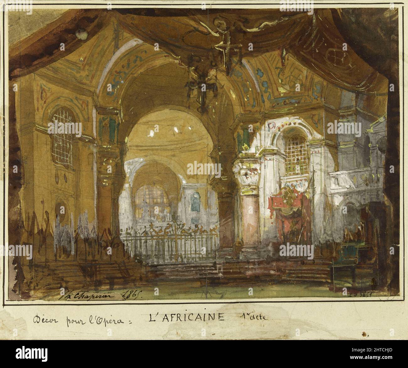 Scène pour l'Opéra "l'Africaine" par G. Meyerbeer, 1865. Trouvé dans la Collection du Mus&#xe9;e Carnavalet, Paris. Banque D'Images