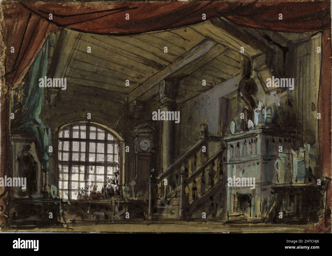 Plan de scène pour l'opéra la princesse jaune par Camille Saint-sa&#xeb;ns, 1872. Trouvé dans la Collection du Mus&#xe9;e Carnavalet, Paris. Banque D'Images