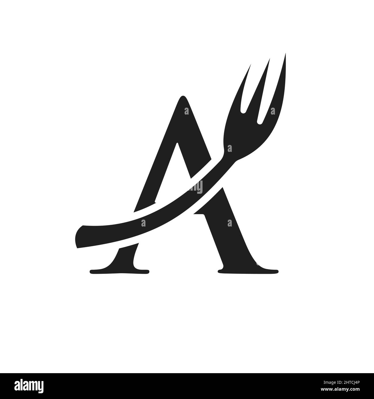 Modèle de logo de restaurant sur la lettre A. lettre A logo de restaurant Design Illustration de Vecteur