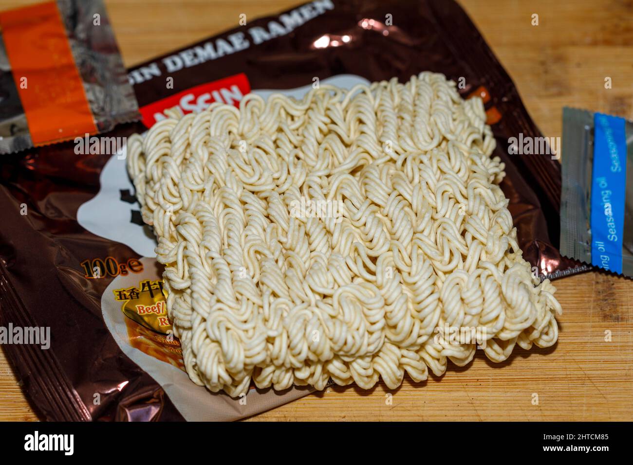 Paquet de nouilles Demae Ramen japonaises Banque D'Images