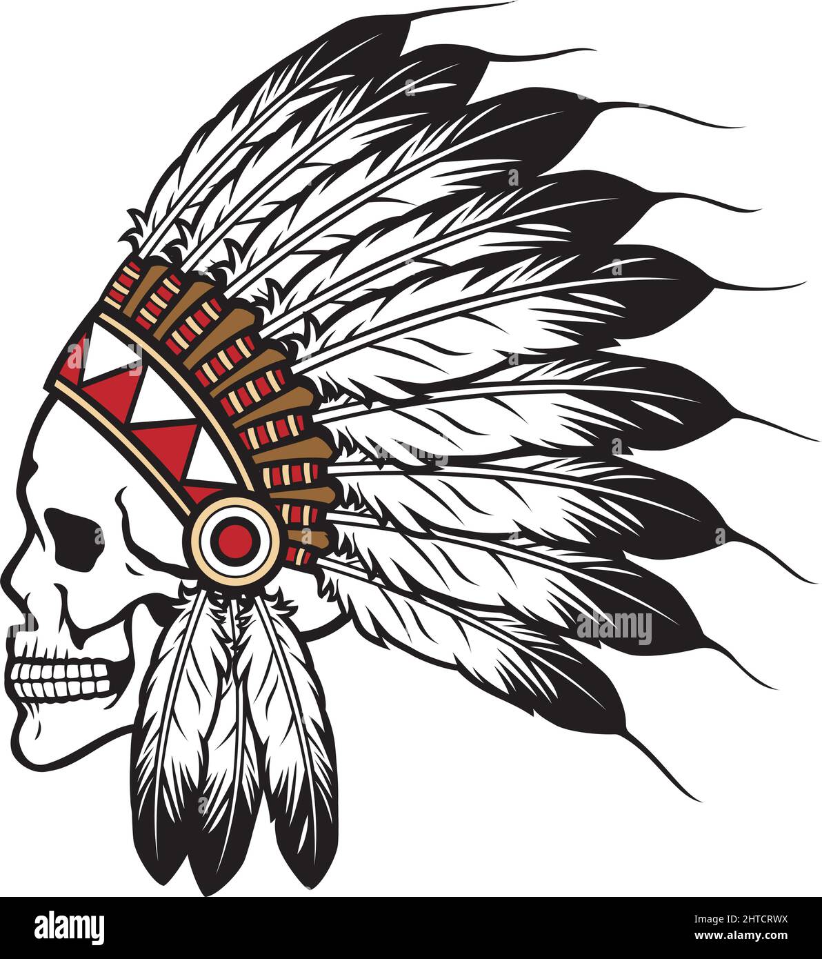 Illustration du vecteur Skull en chef des Indiens d'Amérique Illustration de Vecteur