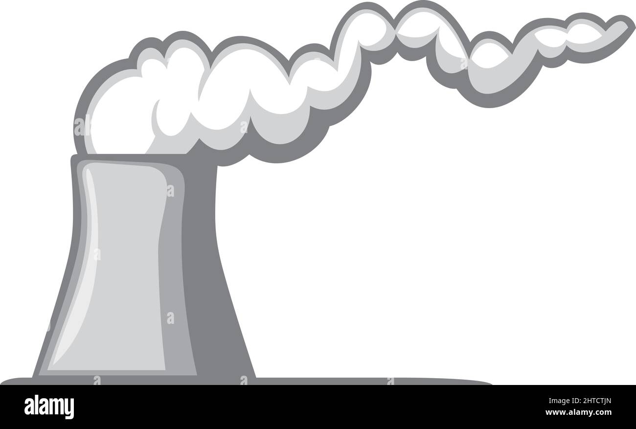 Centrale nucléaire (tour de refroidissement avec fumée). Illustration vectorielle. Illustration de Vecteur