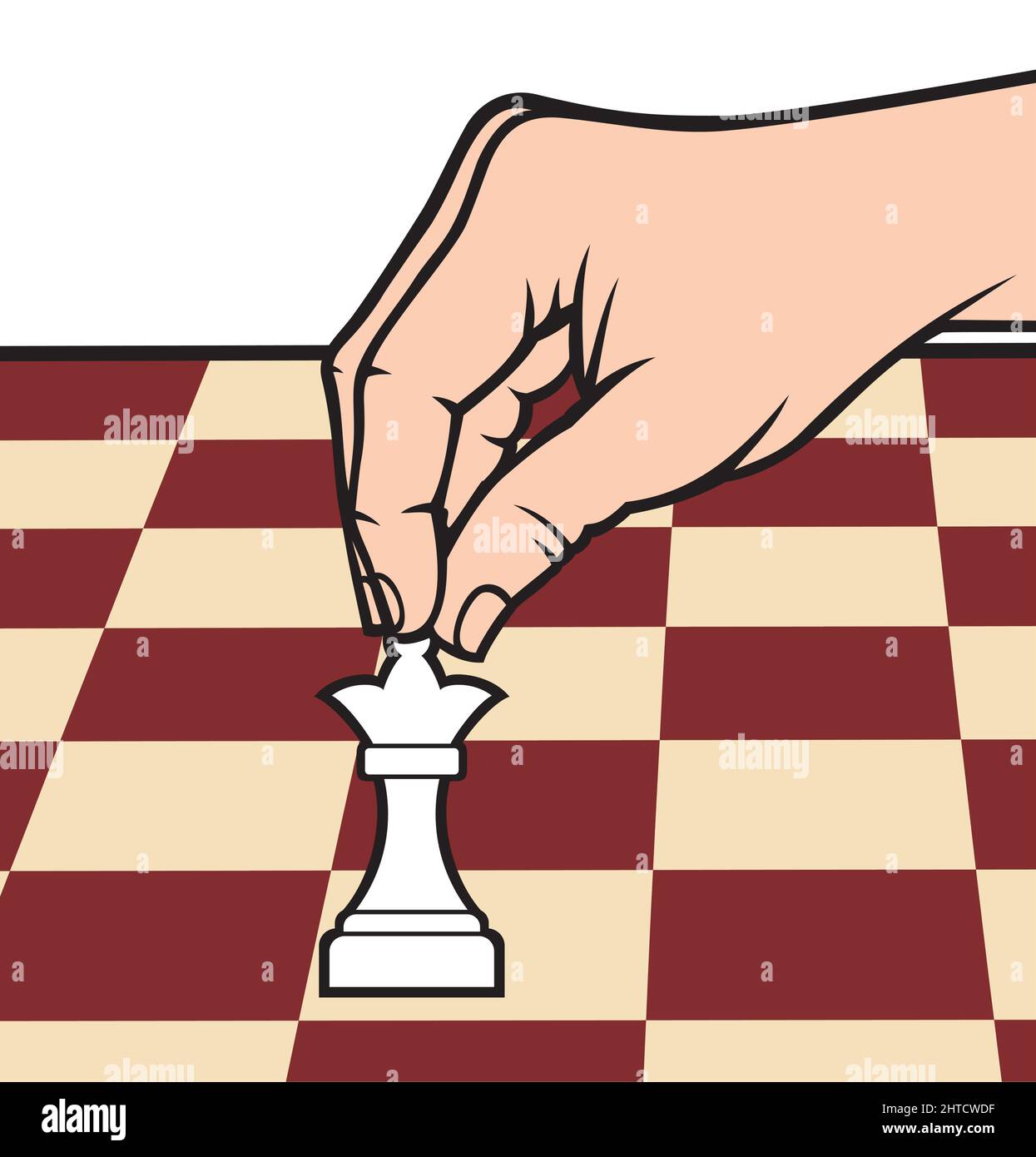 Homme jouant à l'illustration vectorielle de jeu d'échecs Illustration de Vecteur