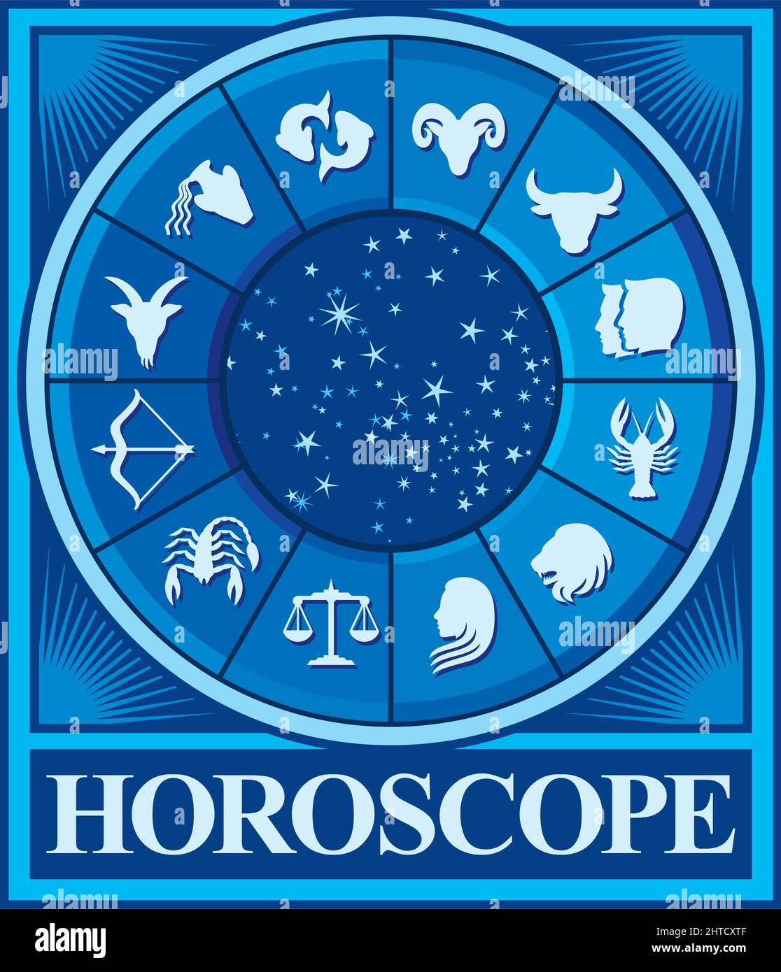 Signes vectoriels du zodiaque (symboles de l'horoscope, conception de l'astrologie) Illustration de Vecteur