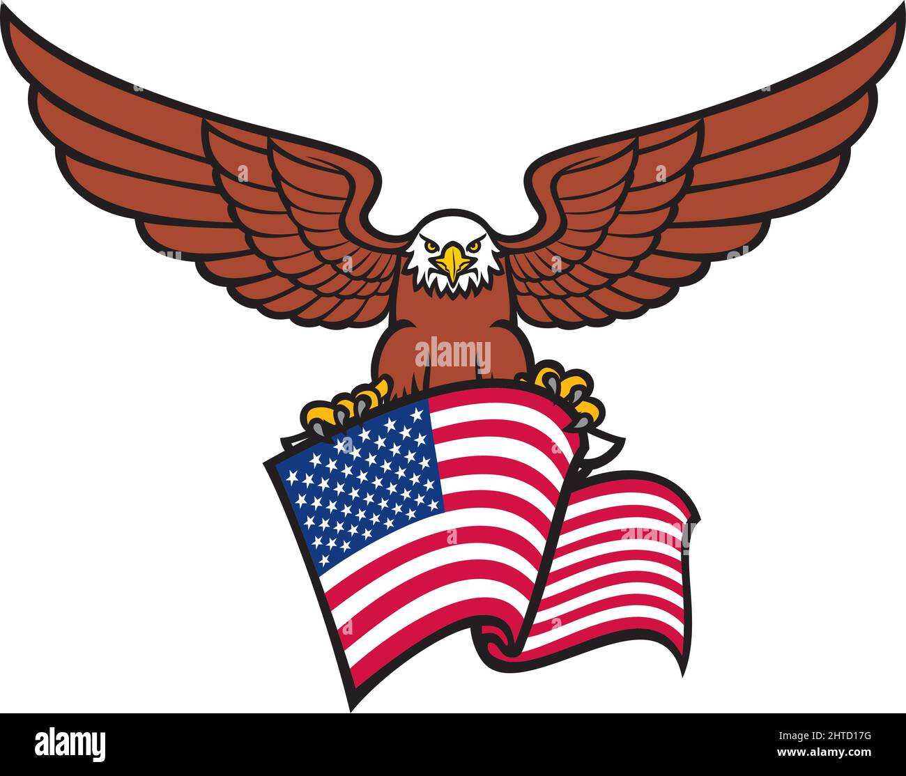 Eagle avec illustration vectorielle drapeau USA Illustration de Vecteur