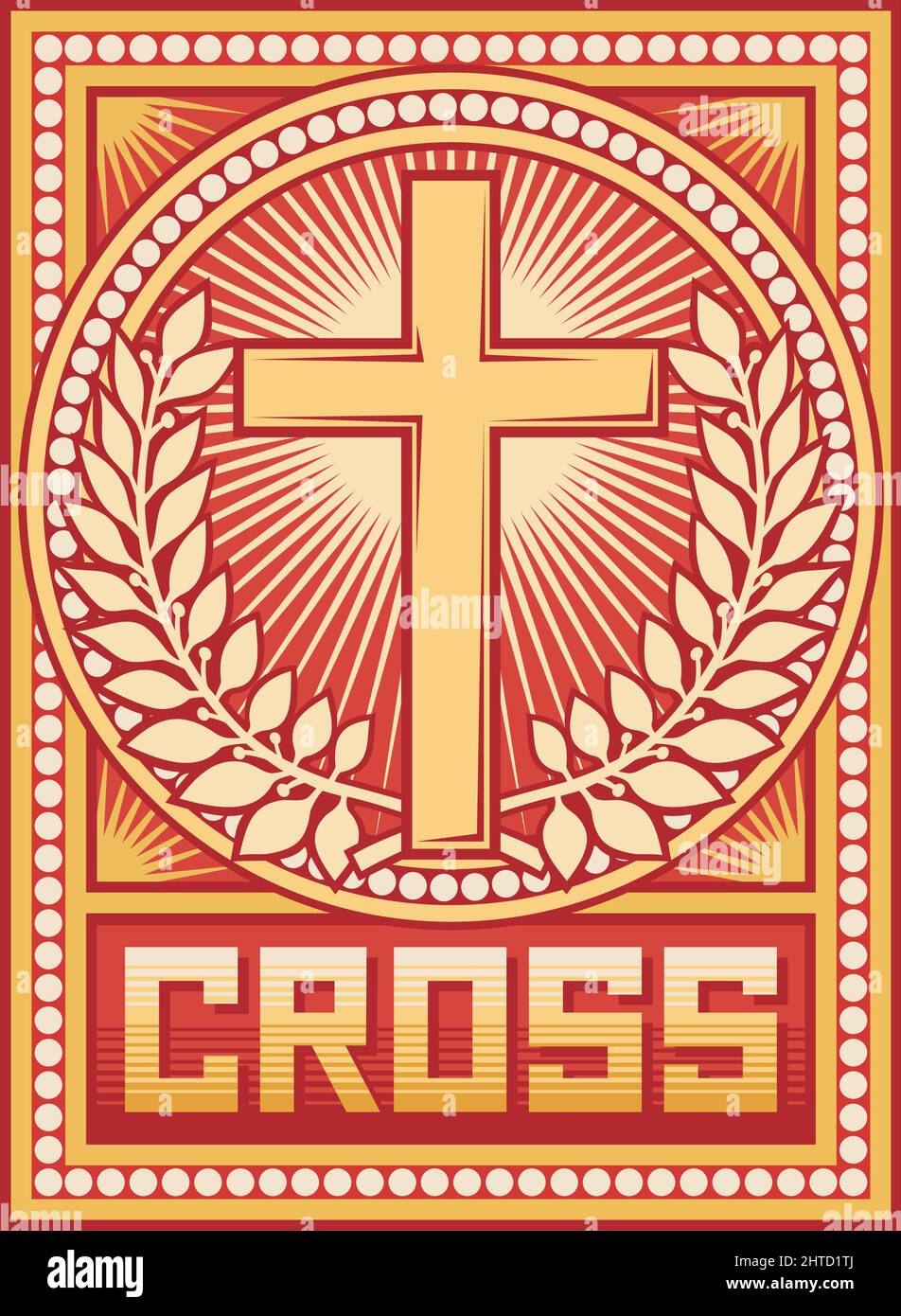 Illustration vectorielle de la croix cChristian - affiche Illustration de Vecteur
