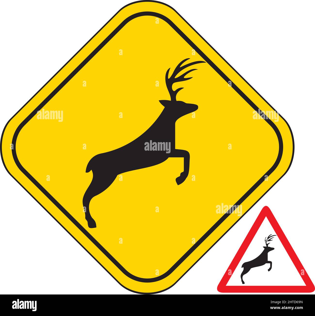 Illustration vectorielle du panneau de signalisation Deer Road Illustration de Vecteur