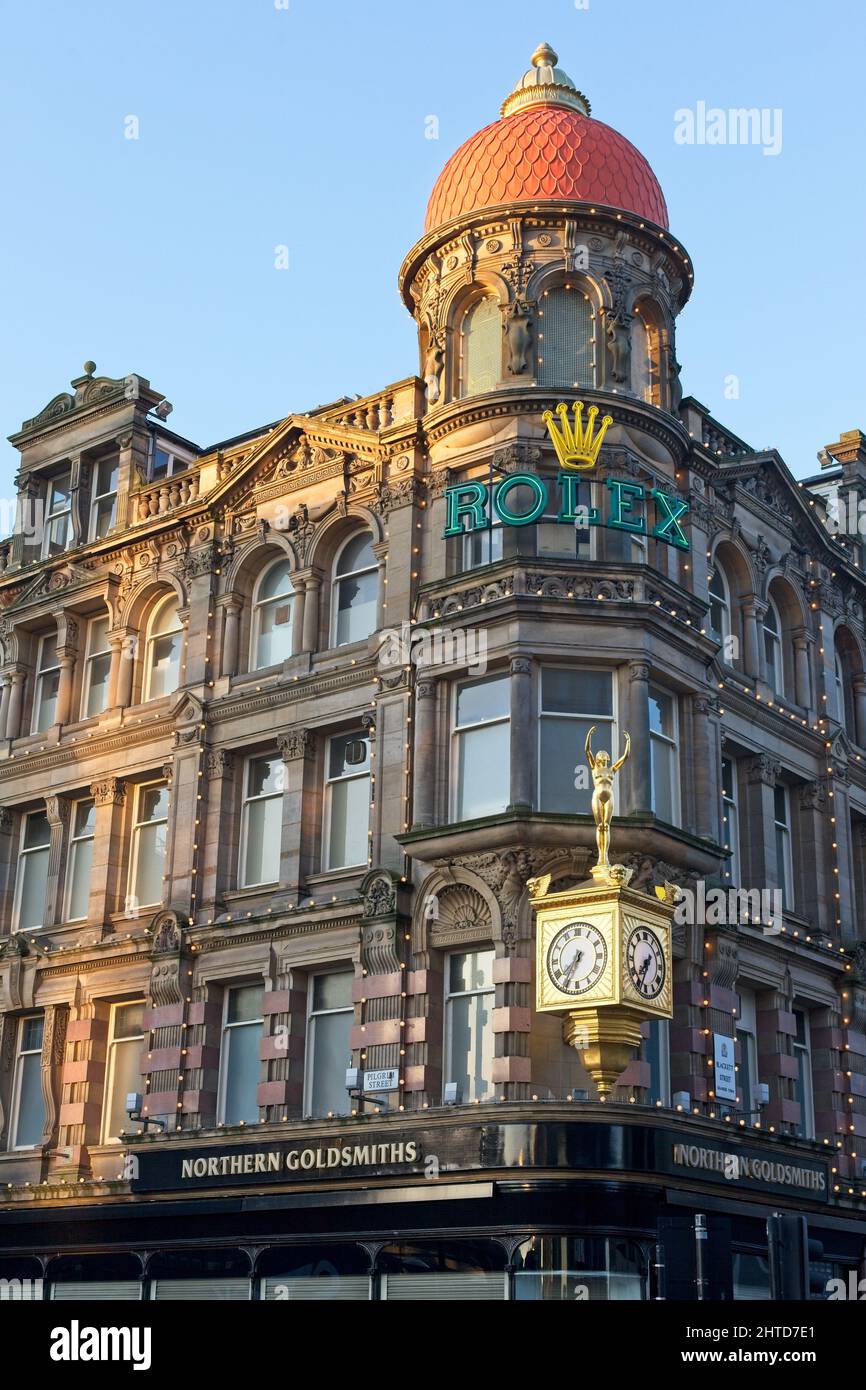 Ce magnifique bâtiment géorgien se trouve à l'angle de Pilgrim Street et de Blackett Street. Banque D'Images