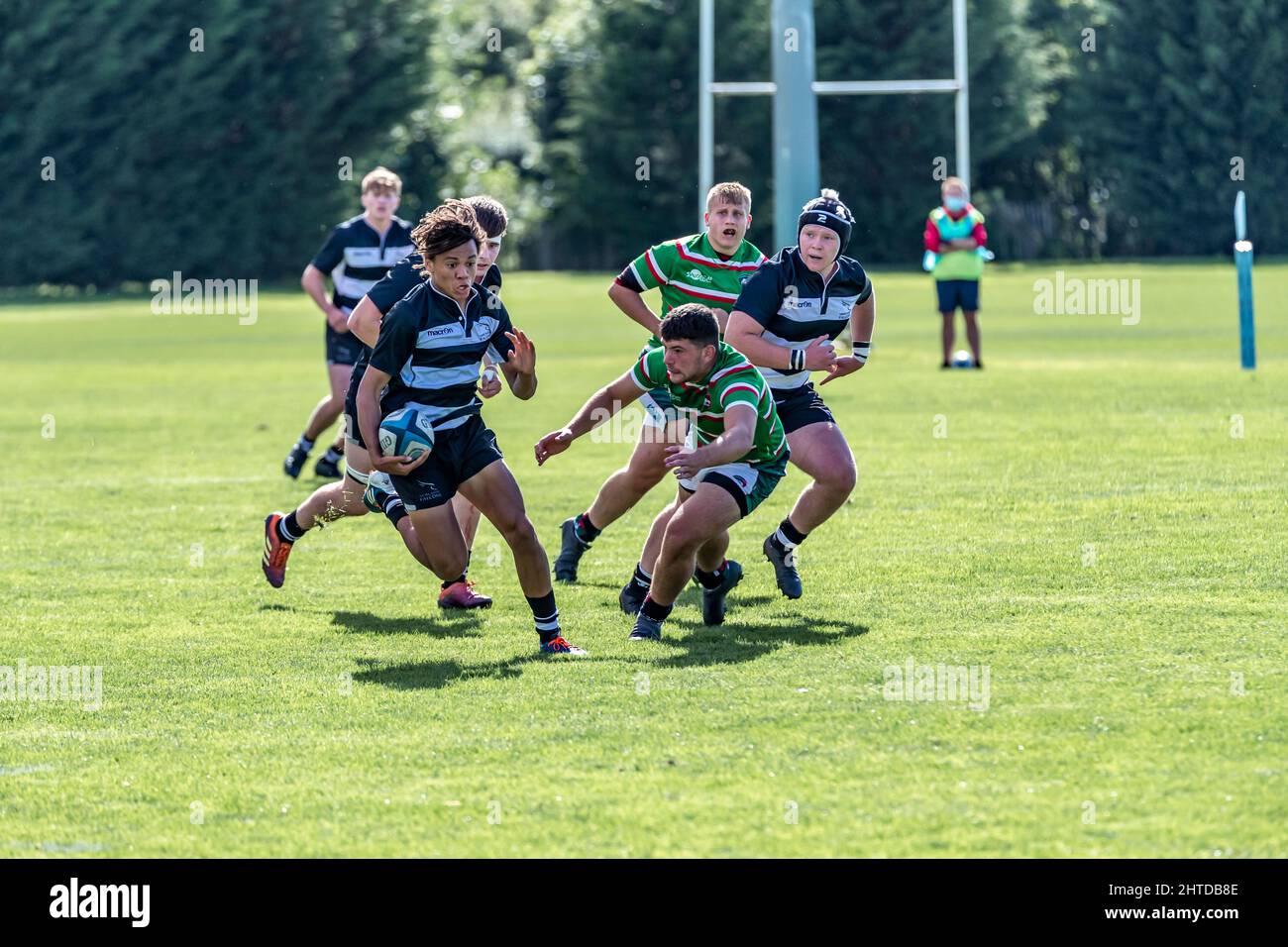 Newcastle Falcons contre Leicestershire Tigers de moins de 18 ans à Oval Park Training Ground Leicester. Banque D'Images